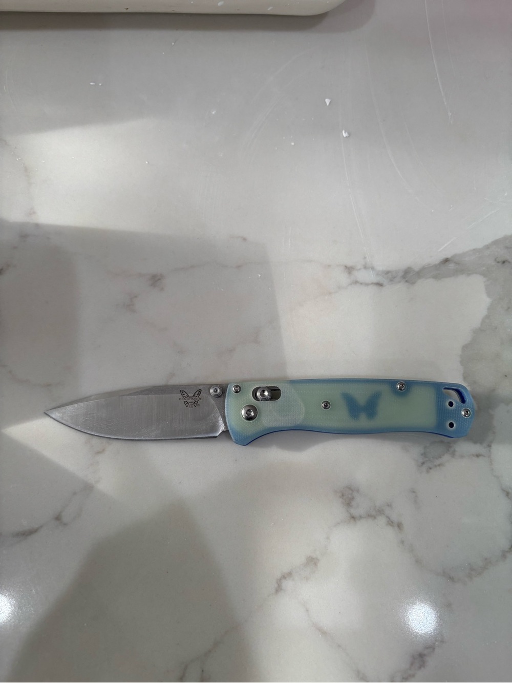 Benchmade Folding Pocket Knife with Blue - Butterfly Handle